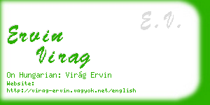 ervin virag business card