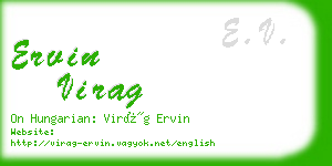 ervin virag business card